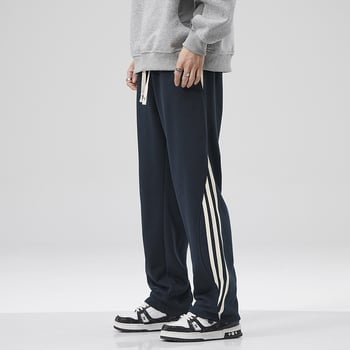 Meeste fleece-vooderdatud sirge lõikega püksid, veluurist puuvillase segust (82% puuvill, 18% polüester), keskmiselt kõrge vöö, vaba lõige, talviseks kasutamiseks, sügisel 2024 väljaanne