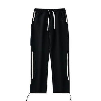 Meeste fleece-vooderdatud sirge lõikega püksid, veluurist puuvillase segust (82% puuvill, 18% polüester), keskmiselt kõrge vöö, vaba lõige, talviseks kasutamiseks, sügisel 2024 väljaanne