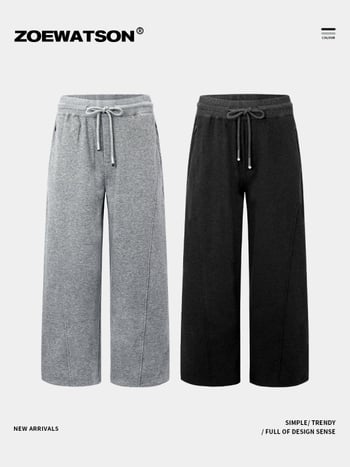 Zoewatson Vyriski tiesų kelnių su tiesia linija, vidutinio juosmens, fliso vidinis sluoksnis, audinys iš lipnių ryžių pluoštų