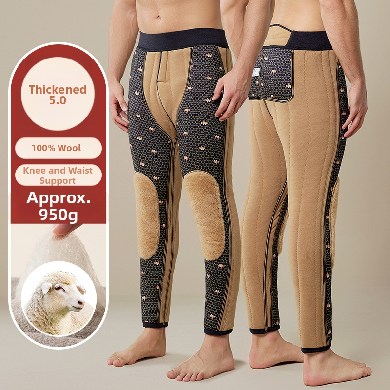 Meeste ekstra-paksud fleecevoodriga termo püksid, kõrge vöökoht, kolmekihiline kationiline polüester, veluurvooder, hoiavad sooja talvel