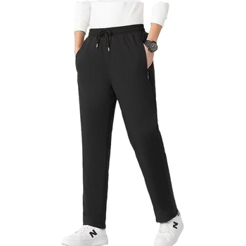 Meeste talve spordipüksid fleece-voodriga, vaba lõige, keskmine talje, köidiku sulgemine, polüesterkangas