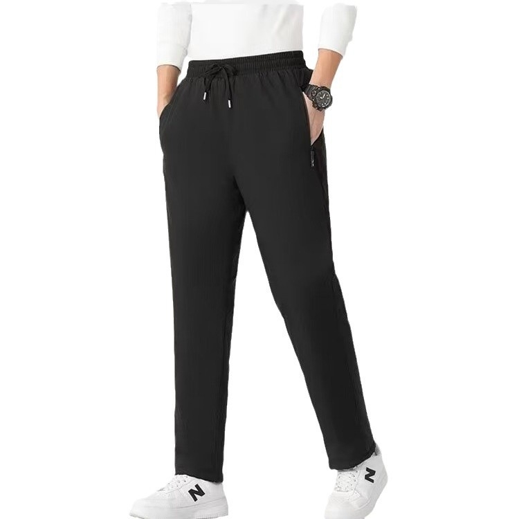 Meeste talve spordipüksid fleece-voodriga, vaba lõige, keskmine talje, köidiku sulgemine, polüesterkangas