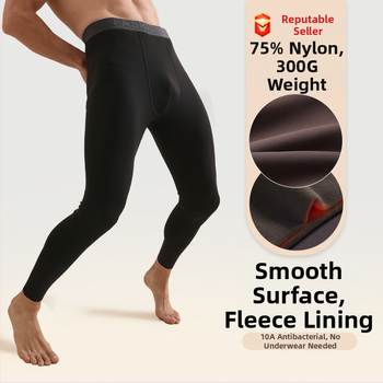 Meeste fliisvooderiga nailon-spandex termilised püksid, paksus 251–300 g/m², ühekihilised, soojad