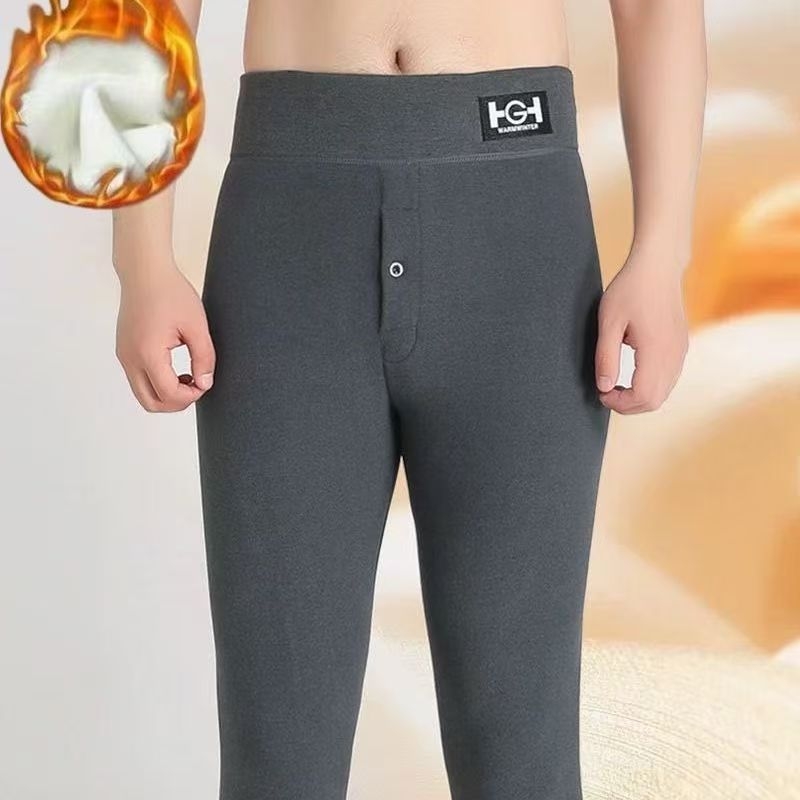 Colanți termici cu fleece, amestec poliesters-elastan, groși și calzi, talie înaltă, croială slim, lungime 9/10