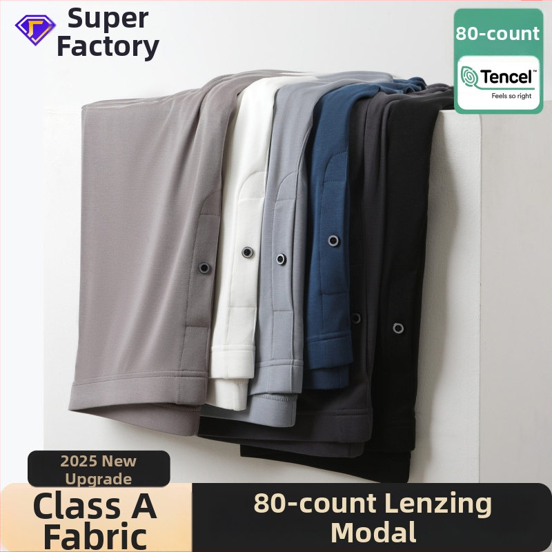 Meeste termilised püksid Modal kangaga, kõrge elastsus, ühekihiline, paks kangas 201–250 g/m², 90–95% Modal