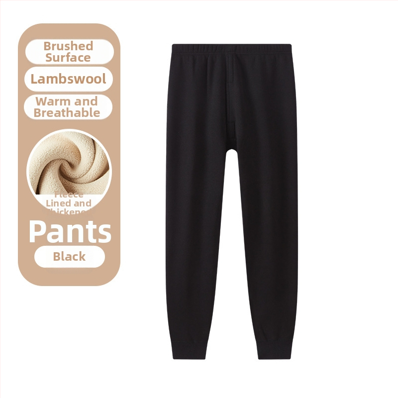 Noorte poiste soojad fleecevooderpüksid – polüester, paks materjal, ühevärvilised, pikad püksid.