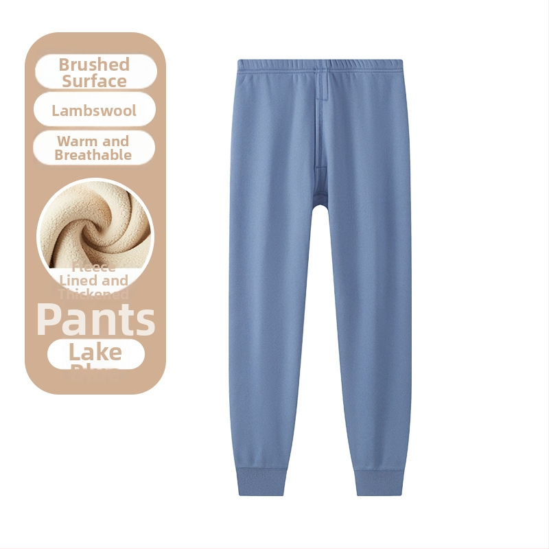 Noorte poiste soojad fleecevooderpüksid – polüester, paks materjal, ühevärvilised, pikad püksid.