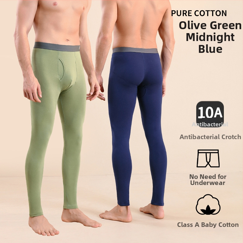 Meeste puuvillased termilised püksid, slim-fit, soojad, ühekihilised, 95–100% puuvill, keskmise kaaluga