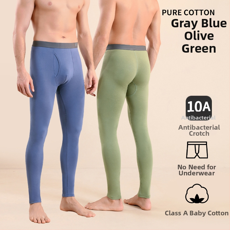 Meeste puuvillased termilised püksid, slim-fit, soojad, ühekihilised, 95–100% puuvill, keskmise kaaluga