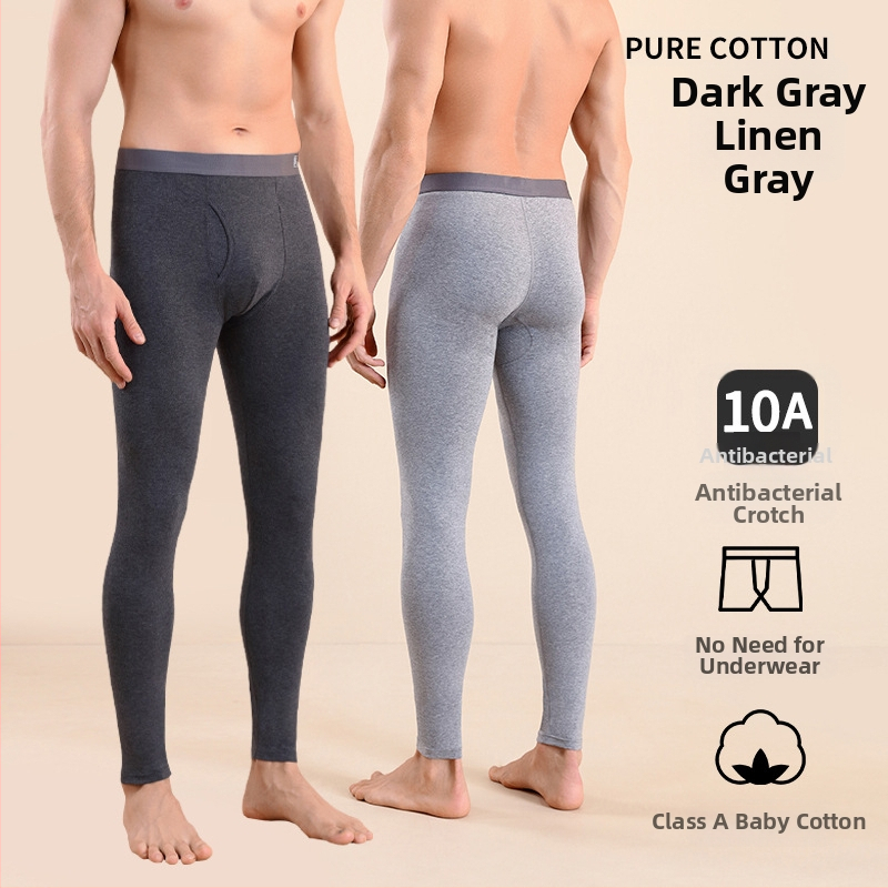 Meeste puuvillased termilised püksid, slim-fit, soojad, ühekihilised, 95–100% puuvill, keskmise kaaluga