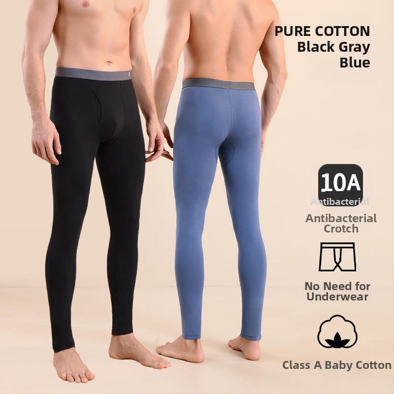 Meeste puuvillased termilised püksid, slim-fit, soojad, ühekihilised, 95–100% puuvill, keskmise kaaluga