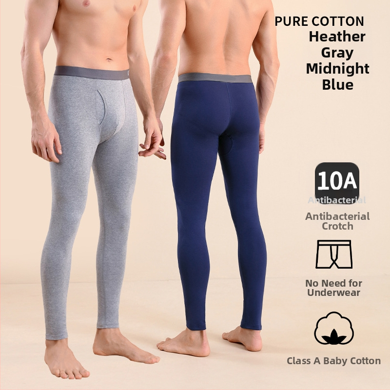 Meeste puuvillased termilised püksid, slim-fit, soojad, ühekihilised, 95–100% puuvill, keskmise kaaluga