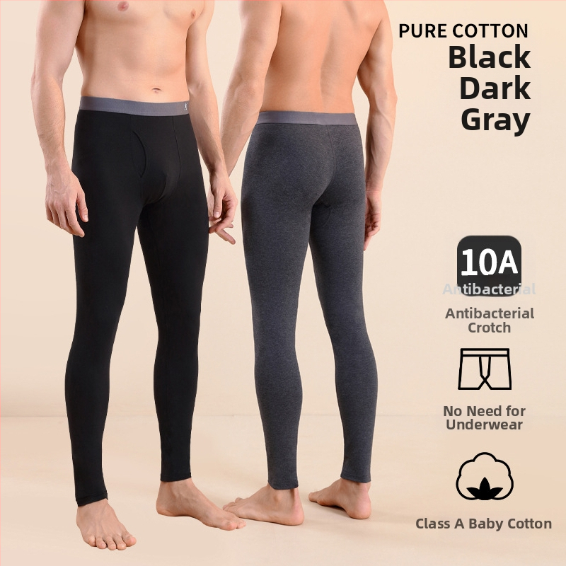 Meeste puuvillased termilised püksid, slim-fit, soojad, ühekihilised, 95–100% puuvill, keskmise kaaluga