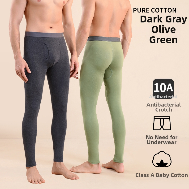 Meeste puuvillased termilised püksid, slim-fit, soojad, ühekihilised, 95–100% puuvill, keskmise kaaluga