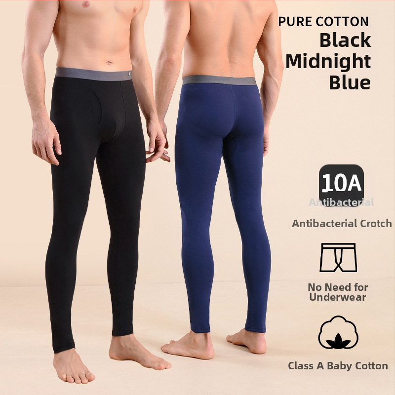 Meeste puuvillased termilised püksid, slim-fit, soojad, ühekihilised, 95–100% puuvill, keskmise kaaluga