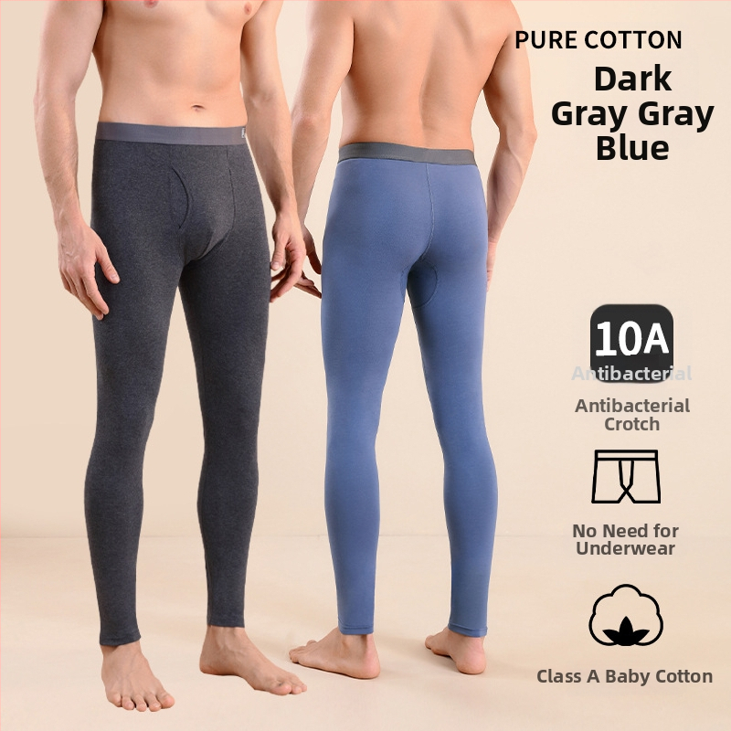 Meeste puuvillased termilised püksid, slim-fit, soojad, ühekihilised, 95–100% puuvill, keskmise kaaluga