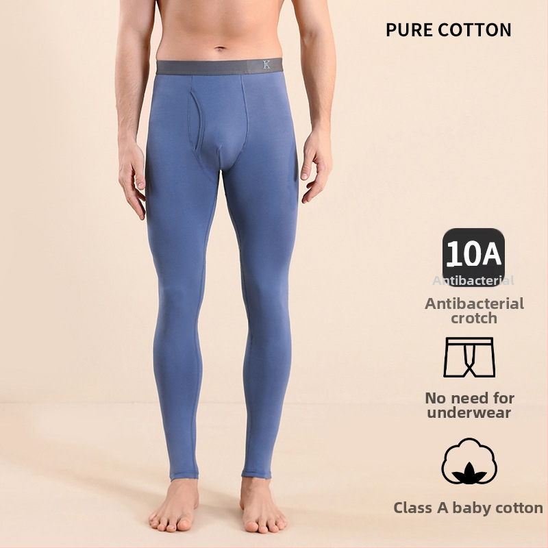 Meeste puuvillased termilised püksid, slim-fit, soojad, ühekihilised, 95–100% puuvill, keskmise kaaluga