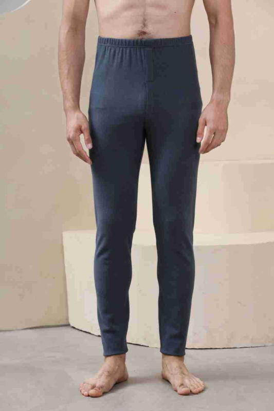 Pantaloni termici pentru bărbați, fără cusături, cu căptușeală de fleece, protecție pentru genunchi și strat de bază din material acrilic gros