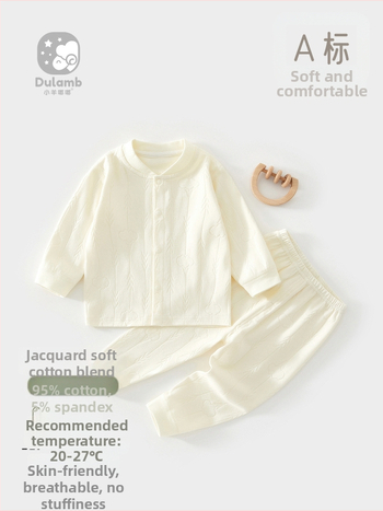 Dviejų dalių medvilninės vaikiškos termo apatinių komplektas, unisex, drėgmės šalinantis audinys, minkštas, pavasario ir rudens sezonams