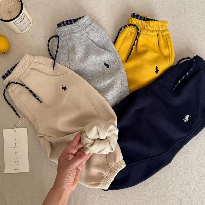 Детски памучни дълги панталони с мека обработка, еластична талия, за деца 1–3 години