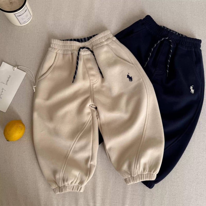 Детски памучни дълги панталони с мека обработка, еластична талия, за деца 1–3 години