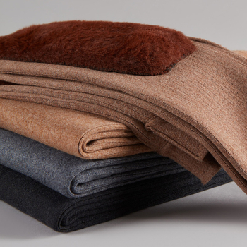 Pantaloni din lână pentru unisex, talie înaltă, protecție la genunchi și talie, dublu strat cu căptușeală de catifea, fără cusături, izolație termică