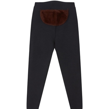 Pantaloni din lână pentru unisex, talie înaltă, protecție la genunchi și talie, dublu strat cu căptușeală de catifea, fără cusături, izolație termică