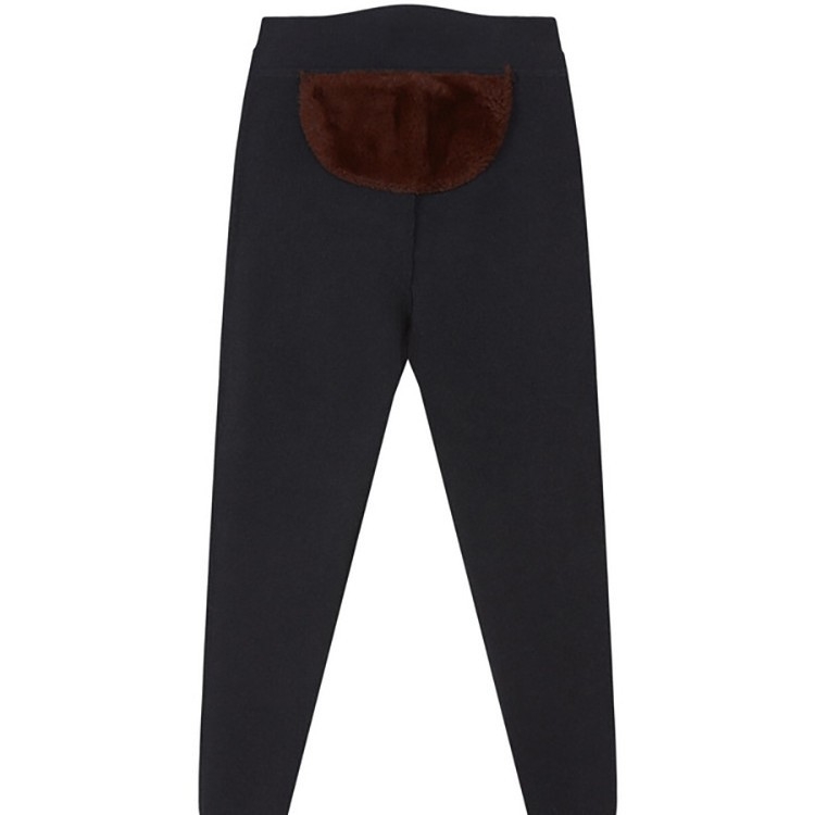 Pantaloni din lână pentru unisex, talie înaltă, protecție la genunchi și talie, dublu strat cu căptușeală de catifea, fără cusături, izolație termică