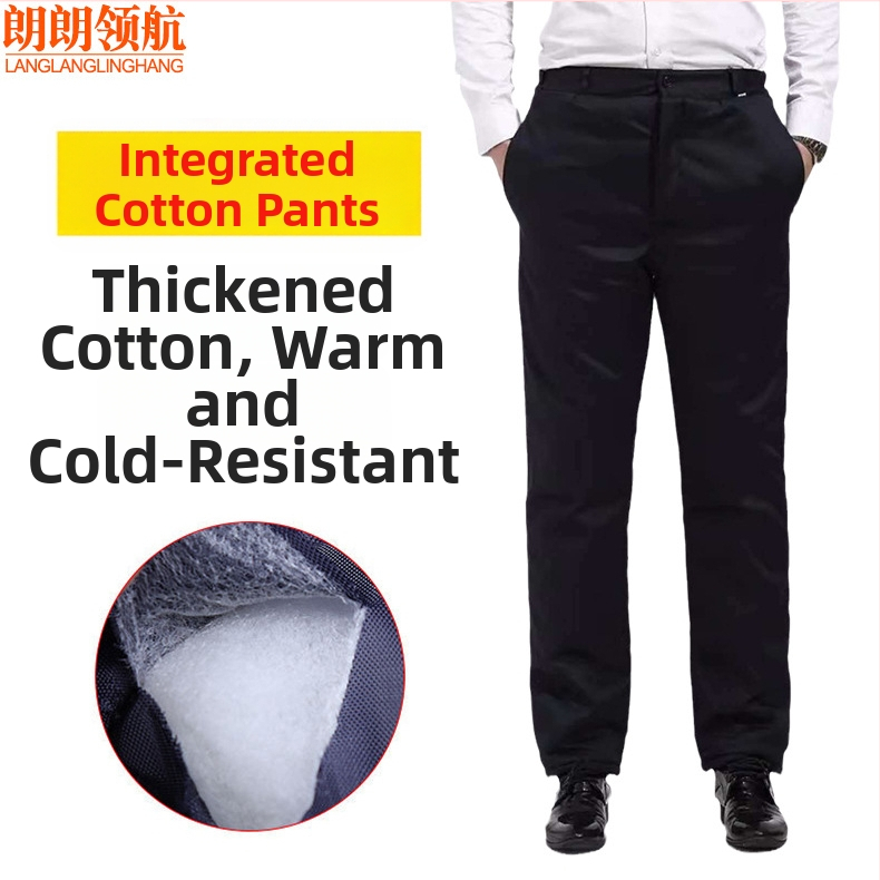 Talvised paksu puuvillased tööpüksid integreeritud siidise-puuvillase voodriga (98%), külm kaitse, unisex kõrge vöökoht