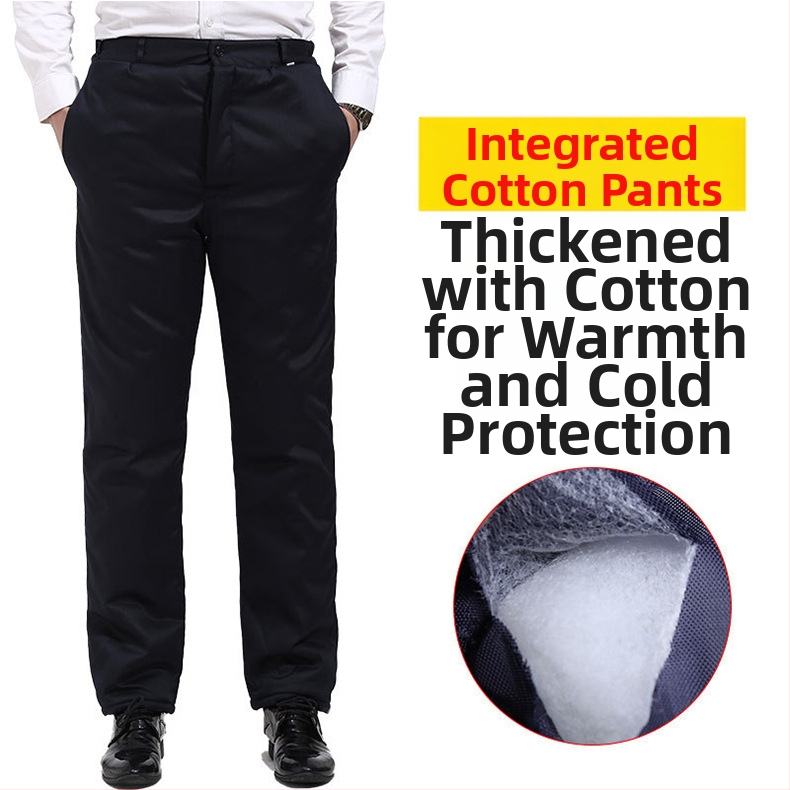 Talvised paksu puuvillased tööpüksid integreeritud siidise-puuvillase voodriga (98%), külm kaitse, unisex kõrge vöökoht