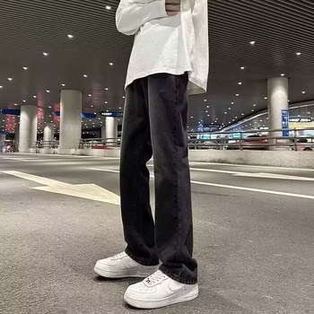 Pantaloni casual pentru bărbați din bumbac, croială lejeră, talie medie, lungime 9/10, închidere cu șnur