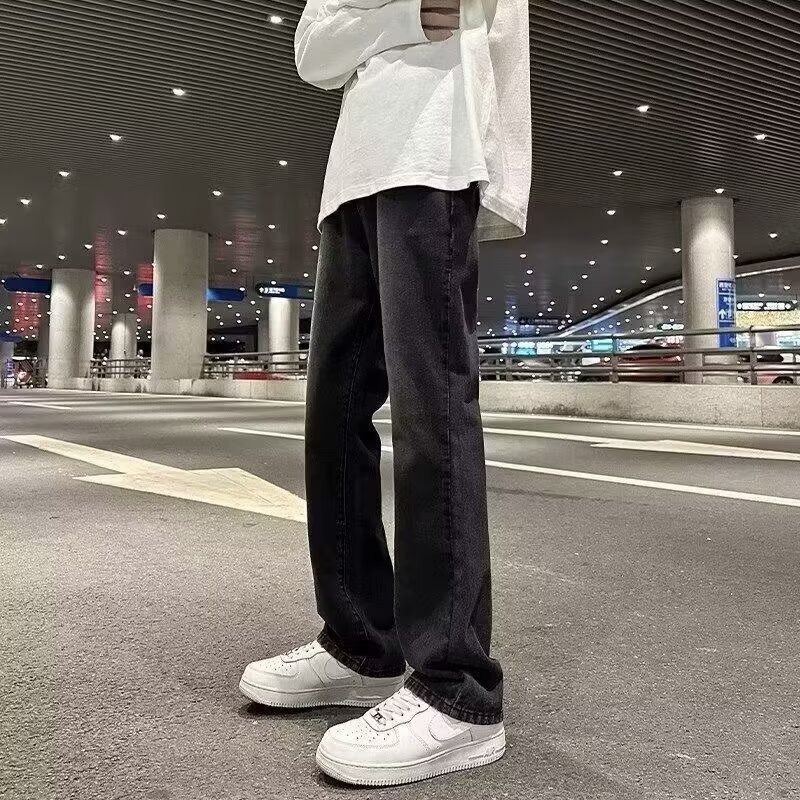 Pantaloni casual pentru bărbați din bumbac, croială lejeră, talie medie, lungime 9/10, închidere cu șnur