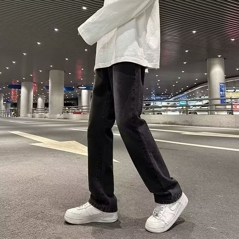 Pantaloni casual pentru bărbați din bumbac, croială lejeră, talie medie, lungime 9/10, închidere cu șnur