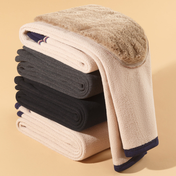 Meeste soojad termilised püksid põlvekaitsega, topeltkiht, fliisist vooder, kõrge vöökoht, polüesterkangas