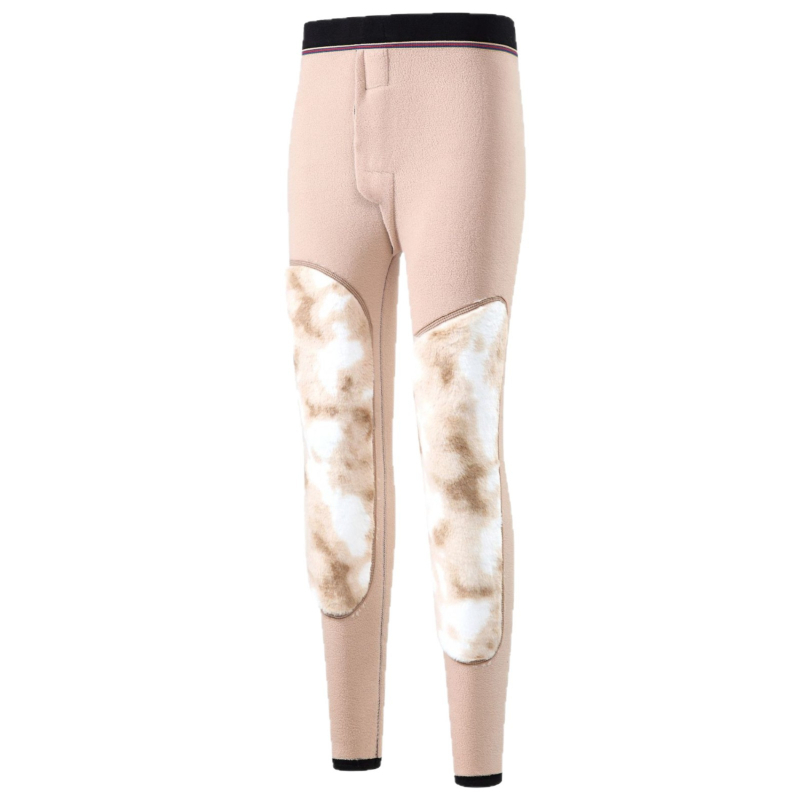 Meeste soojad termilised püksid põlvekaitsega, topeltkiht, fliisist vooder, kõrge vöökoht, polüesterkangas