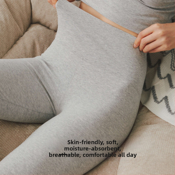 Naiste puuvillased termilised püksid kõrge vöökohaga talveks aluskiht, ühekihiline, 181–200 g/m²