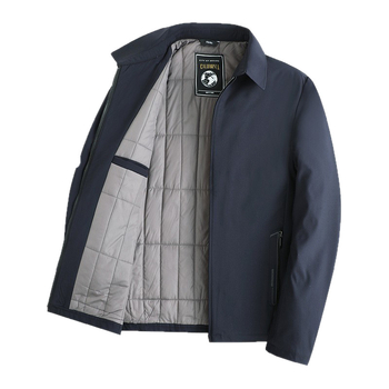 Meeste talvejakk lapkrae, paksu täidisega polüesterkangas, tõmblukk, vaba lõige, kerge äristiil