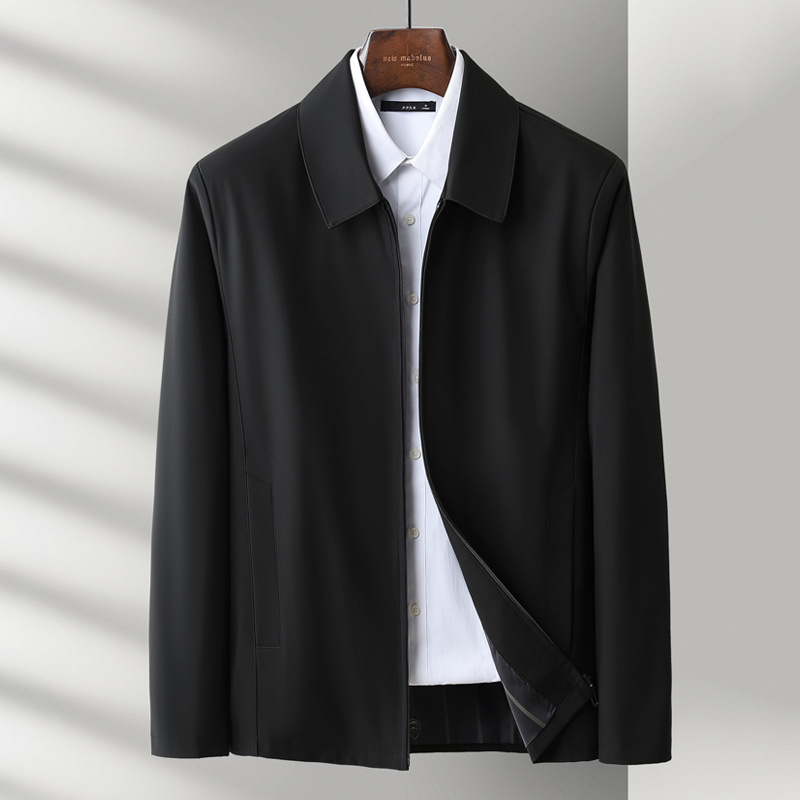 Meeste talvejakk, paksu polüestri vooder, rever-kaelus, tõmblukuga, vaba lõige, ühtlane värv