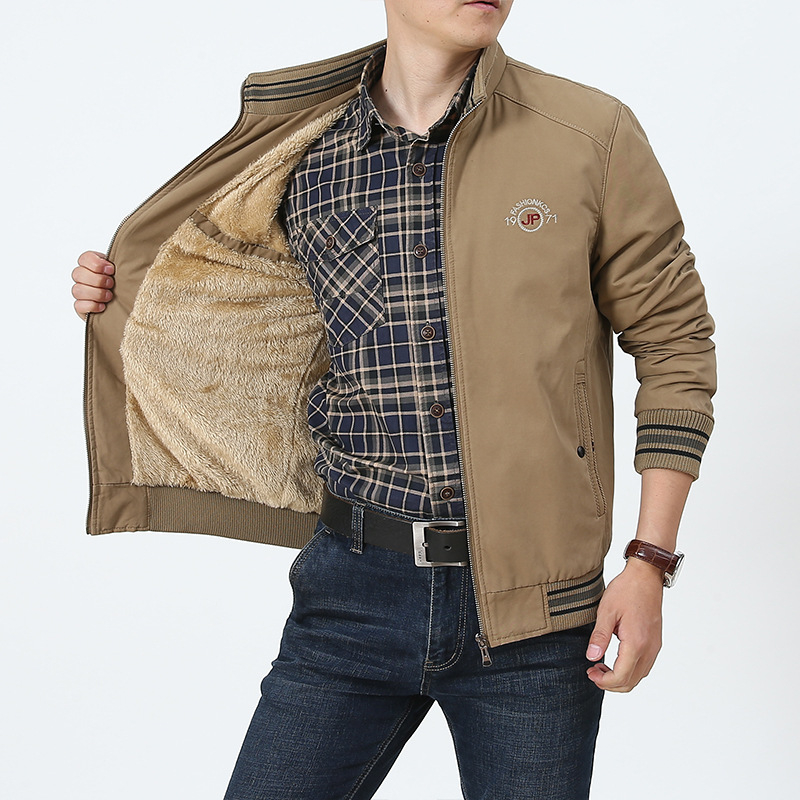 Jachetă din bumbac pentru bărbați de vârsta mijlocie, croială lejeră, respirabilă, iarna 2024