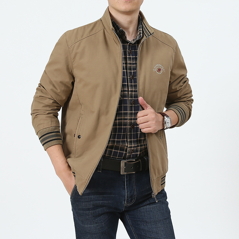 Jachetă din bumbac pentru bărbați de vârsta mijlocie, croială lejeră, respirabilă, iarna 2024