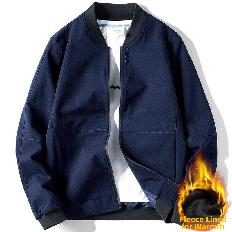 Korea stiililine jakk, püsti kaelus, ees tõmblukk, pikad varrukad, ühevärviline