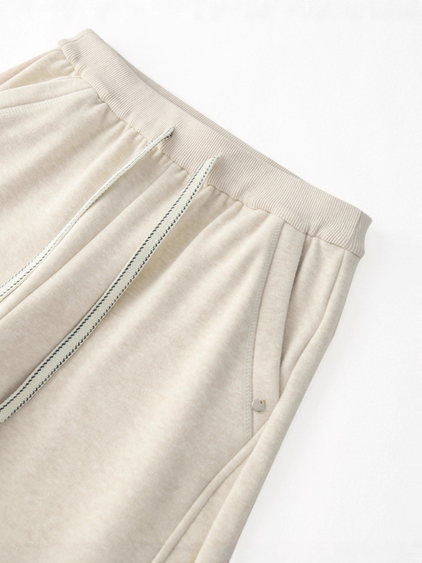 Lingqian ženske hlače s fleeceom za zimu, visoki struk, ravni ležerni kroj, debeli materijal, mikro-elastičnost