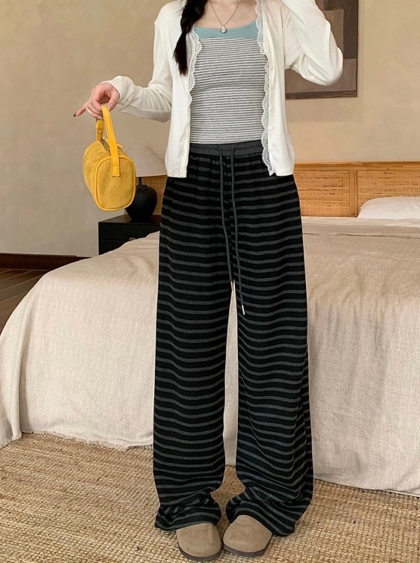 Naiste fleece vooderdusega püksid, laiad jalad, kõrge talje, vaba lõikega, talv 2025