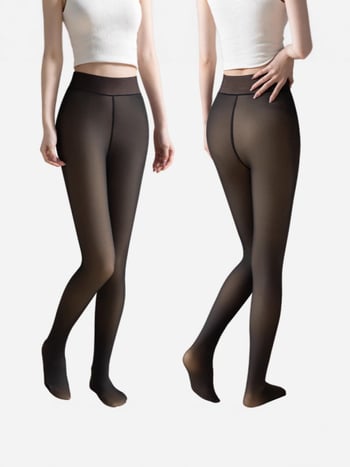 Καλσόν με επένδυση φλίς για χειμώνα, πολυεστερικό 70-80% περιεχόμενου, μεσαίας πυκνότητας, μονόχρωμο σχέδιο, διατηρεί τη θερμότητα