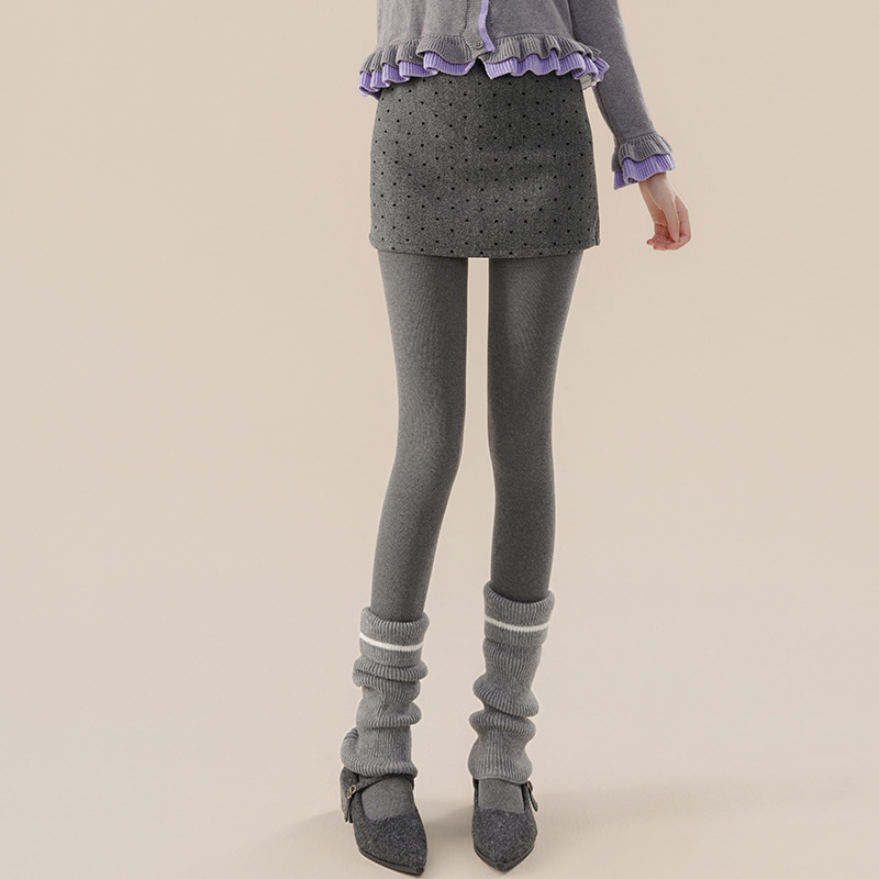 Fleecinės pamušalo leggingės su vertikaliomis juostomis, Nylon-Spandex audinys, klubų pakėlimas ir pilvo kontrolė