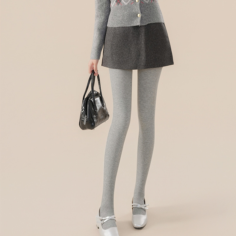 Fleecinės pamušalo leggingės su vertikaliomis juostomis, Nylon-Spandex audinys, klubų pakėlimas ir pilvo kontrolė