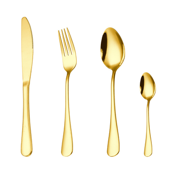 Tengli 410 nerūdijančio plieno stalo įrankių rinkinys: peilis, šakutė, šaukštas, arbatinis šaukštelis; veidrodiškai poliruotas paviršius; modernus paprastas stilius