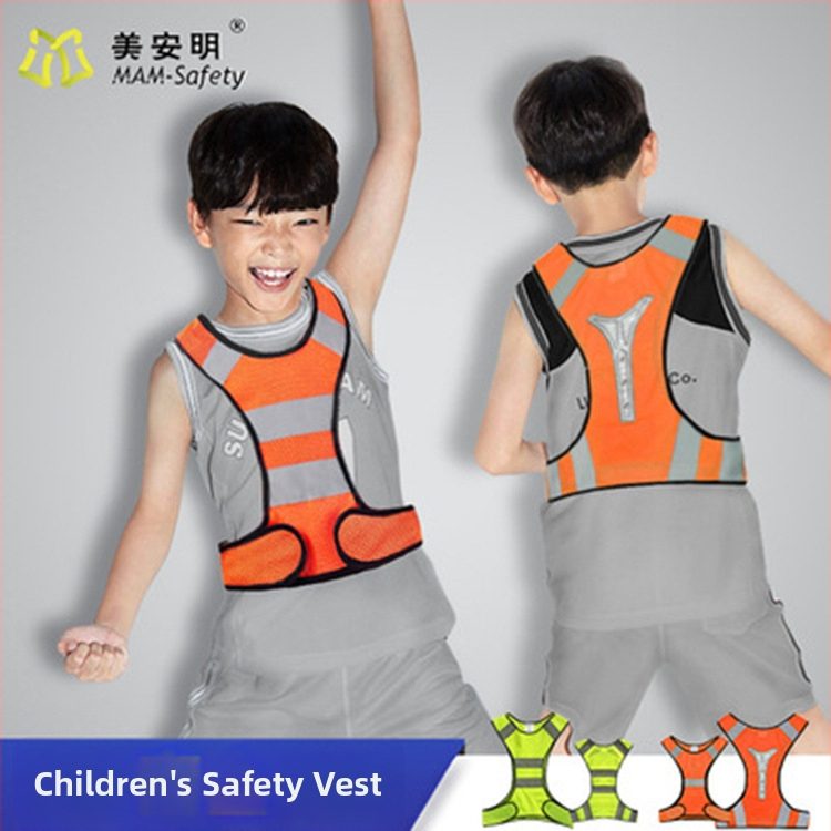 Drošības veste ar sietveida audumu naktī skrējieniem un velosipēdam | sietveida audums; atstarojoša lente; modelis MAM-1028; zīmols mam-safety/Meianming; pielāgota apstrāde