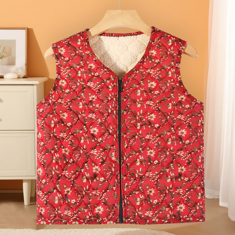 Moteriška fliso pamušalo liemenė su gėlių raštu, kasdienio japonų/korejiečių stiliaus, poliesterio 50–70% mišinys