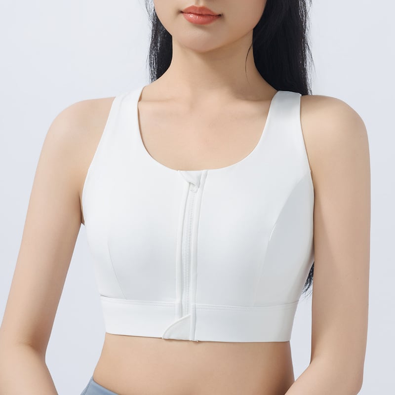 Moteriška sportinė liemenėlė su priekiniais užtrauktukais, reguliuojama, atspari smūgiams ir kvėpuojanti, audinys: nailonas 76% / spandeksas 24%